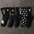 Women Korea Funny Socks Long Socks Black Cool Socks Harajuku GD Hip Hop Cotton Skateboard Socks Men New Trend Daisy Socks Men