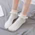 Women Lace Mesh Black White Cotton Socks Japanese Maiden Lovely Short Socks Frilly Ruffle Princess Socks For Women