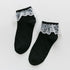 Women Lace Mesh Black White Cotton Socks Japanese Maiden Lovely Short Socks Frilly Ruffle Princess Socks For Women