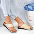 Women Leather Shoes Comfy Platform Flat Sole Ladies Casual Soft Big Toe Foot Sandal Walking Strappy Slides Sandals Open Toe Summer Shoes With Arch Support