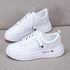 Women Leather Sneakers Fashion Breathble Vulcanized Shoes Women Casual Shoes White Modern Women Sneakers Flats Girl Breathble Shoes Lace Up Modern White Walking Sneakers