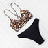 Women Leopard Print Swimsuit Women's Bikini One Shoulder Top High Waist Bottom Two Piece Swimsuits Women Push Up Bikini Set One Shoulder Beachwear Summer Leopard Bathing Suit High Waist Swimwear For Women