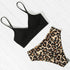 Women Leopard Print Swimsuit Women's Bikini One Shoulder Top High Waist Bottom Two Piece Swimsuits Women Push Up Bikini Set One Shoulder Beachwear Summer Leopard Bathing Suit High Waist Swimwear For Women