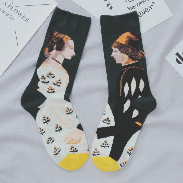 Women Long Sock Cartoon Print Creative Fashion Personalized Novelty Men Women Socks Winter Warm Comfortable Cotton Socks Running Cycling Socks For Men And Women