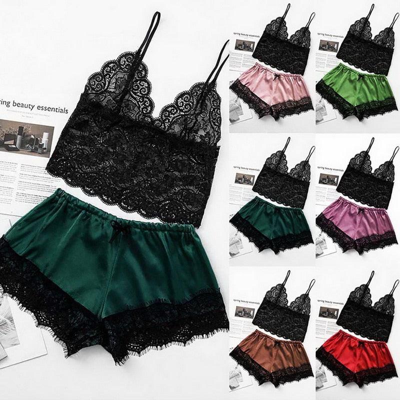 Women Luxury Bra Set Ladies Lingerie Set 2 Pieces Lace Bra And Panty Sets Strappy Lace Lingerie Set Lace Comfortable Polyester Sleepwear Underwear Tops Sets Lightweight Comfortable Design