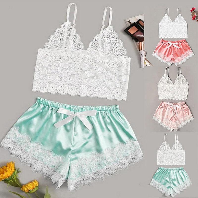 Women Luxury Bra Set Ladies Lingerie Set 2 Pieces Lace Bra And Panty Sets Strappy Lace Lingerie Set Lace Comfortable Polyester Sleepwear Underwear Tops Sets Lightweight Comfortable Design