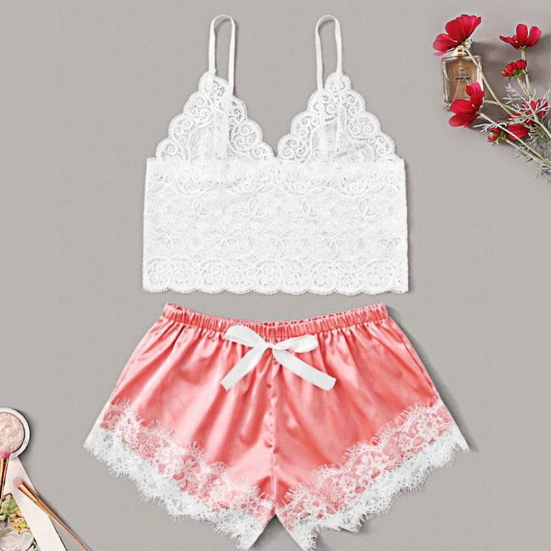 Women Luxury Bra Set Ladies Lingerie Set 2 Pieces Lace Bra And Panty Sets Strappy Lace Lingerie Set Lace Comfortable Polyester Sleepwear Underwear Tops Sets Lightweight Comfortable Design