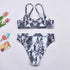 Women Luxury Leopard High Waist Bikini  Swimsuit Women's Push Up Bra Tie Side Cutout Bikini Set High Cut Padded Solid Bating Suit Swimwear Female Bikini Set Bathing Suit