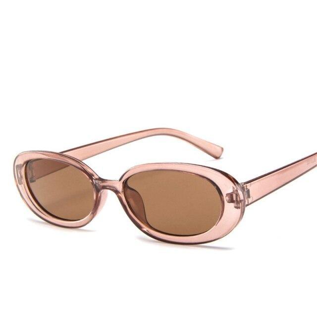 Women Luxury Pink Oval Sunglasses Retro Design Glasses Female Small Eyewear Women Elegant Reader Glasses Ultra Slim Compact Unisex Light Weight Glasses  For Women