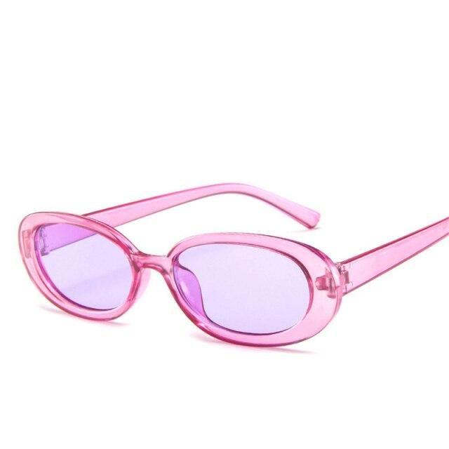 Women Luxury Pink Oval Sunglasses Retro Design Glasses Female Small Eyewear Women Elegant Reader Glasses Ultra Slim Compact Unisex Light Weight Glasses  For Women