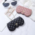 Women Luxury Portable Sunglass Bag Leather Glasses Clip Hanging Neck Glasses Bag Anti-Lost Glasses Protective Cover Modern Eyewear Leather Womens Case For Sunglasses Eyeglasses Case