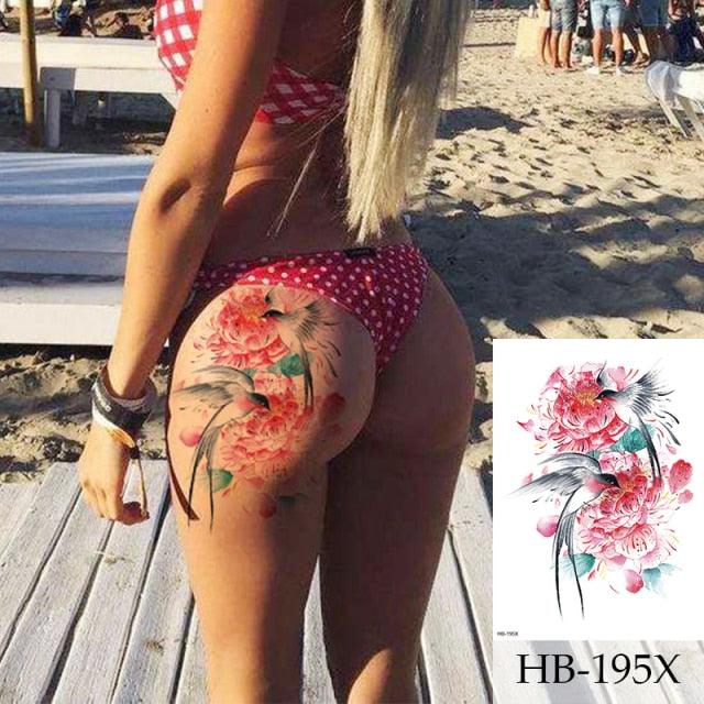 Women Luxury Temporary Stickers Realistic Body Tattoo Flowers Bird Elegant Big Design - STEVVEX Beauty - 103, 3D Tattoo, Animal Tattoo, Arm Tattoo, Beauty, Big Flowers Tattoo, Big Tattoo, Bird Tattoo, Black Tattoos, Body Tattoo, Extra Large Tattoo, Fashion Tattoo, Flower Tattoo, Girls Tattoo, Leg Tattoo, Luxury Tattoo, Modern Tatoos, Realistic Tattoo, Stylish Tattoo, Tattoo, Waterproof Tattoo, Women Tattoo, Womens Tattoo - Stevvex.com