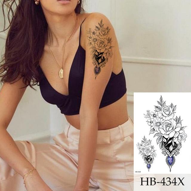 Women Luxury Temporary Stickers Realistic Body Tattoo Flowers Bird Elegant Big Design - STEVVEX Beauty - 103, 3D Tattoo, Animal Tattoo, Arm Tattoo, Beauty, Big Flowers Tattoo, Big Tattoo, Bird Tattoo, Black Tattoos, Body Tattoo, Extra Large Tattoo, Fashion Tattoo, Flower Tattoo, Girls Tattoo, Leg Tattoo, Luxury Tattoo, Modern Tatoos, Realistic Tattoo, Stylish Tattoo, Tattoo, Waterproof Tattoo, Women Tattoo, Womens Tattoo - Stevvex.com