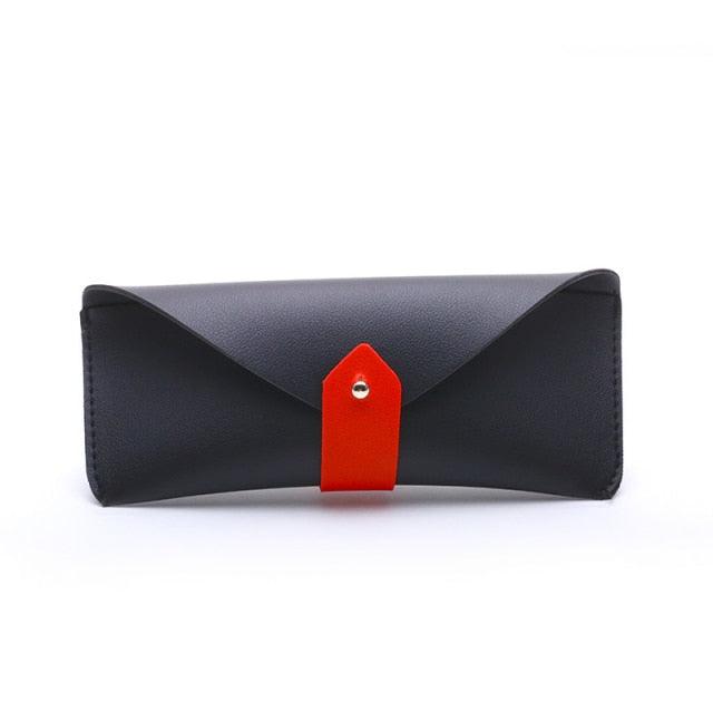 Women Men Fashion Leather Glasses Case Trendy Spectacle Bag Portable Buckle Sunglasses Soft Bag High-End Sunglasses Case Unisex PU Leather Glasses Cases Portable Sunglasses Protective Cases