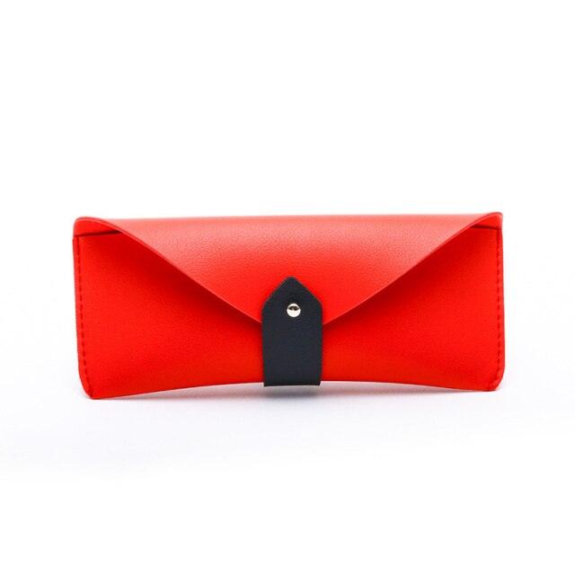 Women Men Fashion Leather Glasses Case Trendy Spectacle Bag Portable Buckle Sunglasses Soft Bag High-End Sunglasses Case Unisex PU Leather Glasses Cases Portable Sunglasses Protective Cases