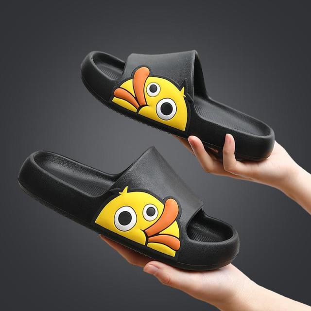 Women Men Slippers Summer Beach Slides Winter Sandals Flip Flops Duck Platform Thick Soled Couples Bathroom Quick Drying EVA Open Toe Soft Slippers Thick Lightweight Slippers