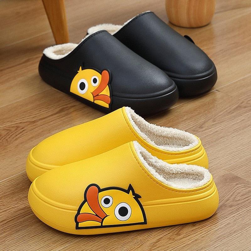 Women Men Slippers Summer Beach Slides Winter Sandals Flip Flops Duck Platform Thick Soled Couples Bathroom Quick Drying EVA Open Toe Soft Slippers Thick Lightweight Slippers