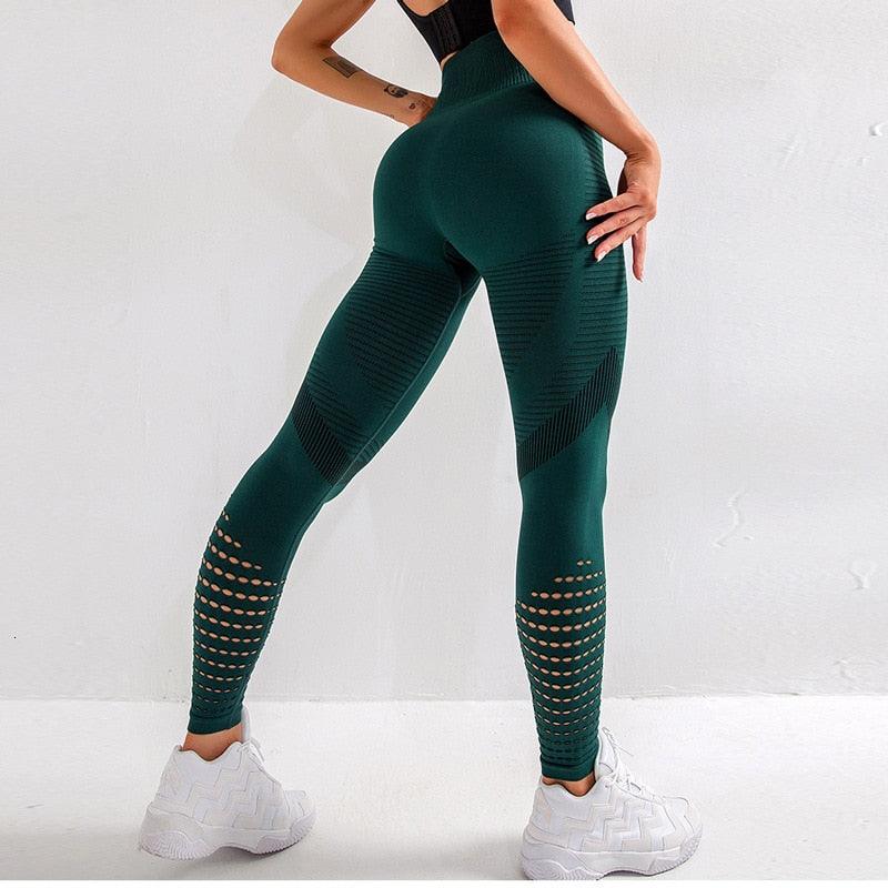 Women Mesh Leggings High Waist Seamless Fitness Leggings Fashion Female Gym Workout Leggings Seamless Gym Running Stylish Tight Athletic Leggings Soft Active Legging For Women