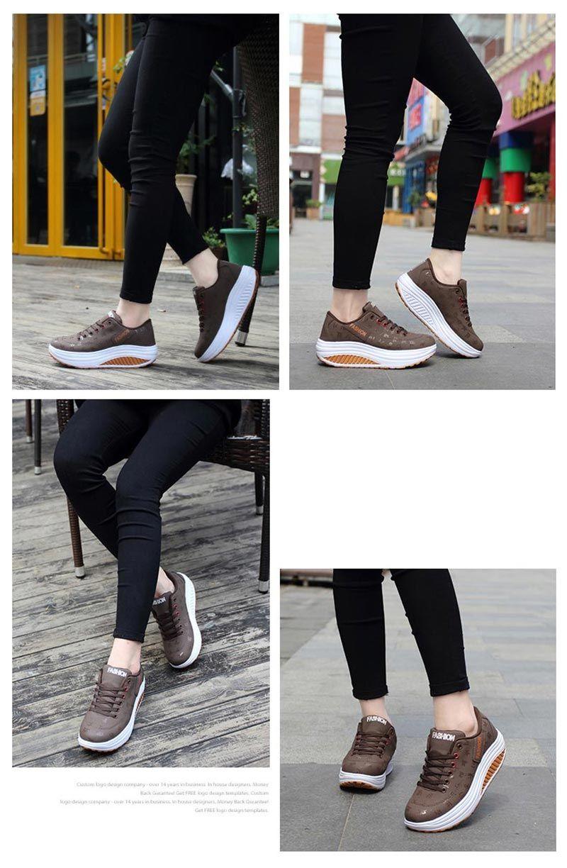 Women Modern Sneakers Height Increasing Flatform Lace-up Walking Leather Sneakers Fashion Breathble Vulcanized Shoes Women Casual Sport Sneakers