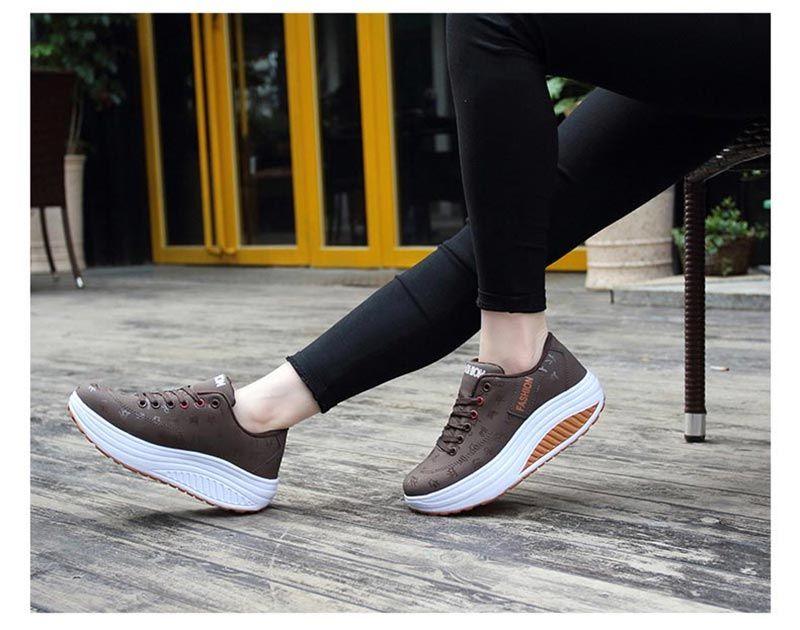 Women Modern Sneakers Height Increasing Flatform Lace-up Walking Leather Sneakers Fashion Breathble Vulcanized Shoes Women Casual Sport Sneakers