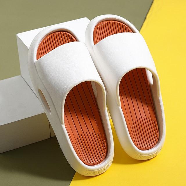 Women Outside Slippers Summer Runway Shoes EVA Soft Thick Sole Non-slip Outdoor Women Slides Pool Beach Open Toe Soft Slippers Thick Lightweight Non-Slip Shower Bath Cloud Slides Pool Gym House Sandals