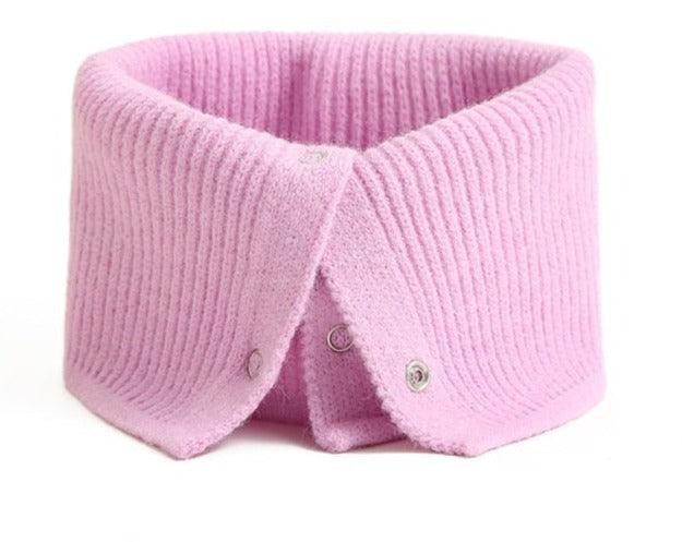 Women Ring Scarf Warm Collar Solid Winter Button Neck Scarves Unisex Magic Infinite Snood Face Cover Female Knitted Bandana Women Winter Neck Warmer Gaiter Double-Layer Soft Fleece Lined Thick Knit Circle Scarf Windproof