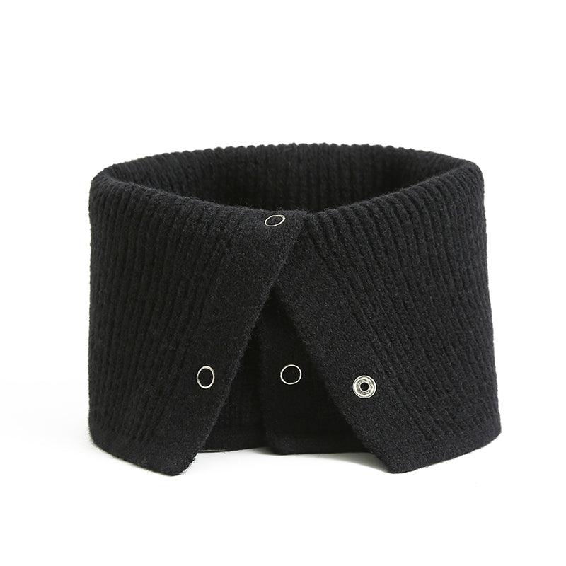 Women Ring Scarf Warm Collar Solid Winter Button Neck Scarves Unisex Magic Infinite Snood Face Cover Female Knitted Bandana Women Winter Neck Warmer Gaiter Double-Layer Soft Fleece Lined Thick Knit Circle Scarf Windproof