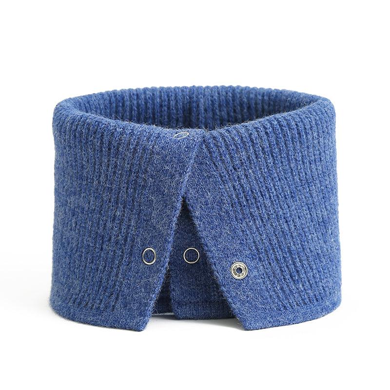 Women Ring Scarf Warm Collar Solid Winter Button Neck Scarves Unisex Magic Infinite Snood Face Cover Female Knitted Bandana Women Winter Neck Warmer Gaiter Double-Layer Soft Fleece Lined Thick Knit Circle Scarf Windproof