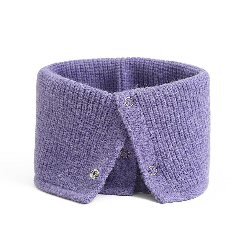 Women Ring Scarf Warm Collar Solid Winter Button Neck Scarves Unisex Magic Infinite Snood Face Cover Female Knitted Bandana Women Winter Neck Warmer Gaiter Double-Layer Soft Fleece Lined Thick Knit Circle Scarf Windproof