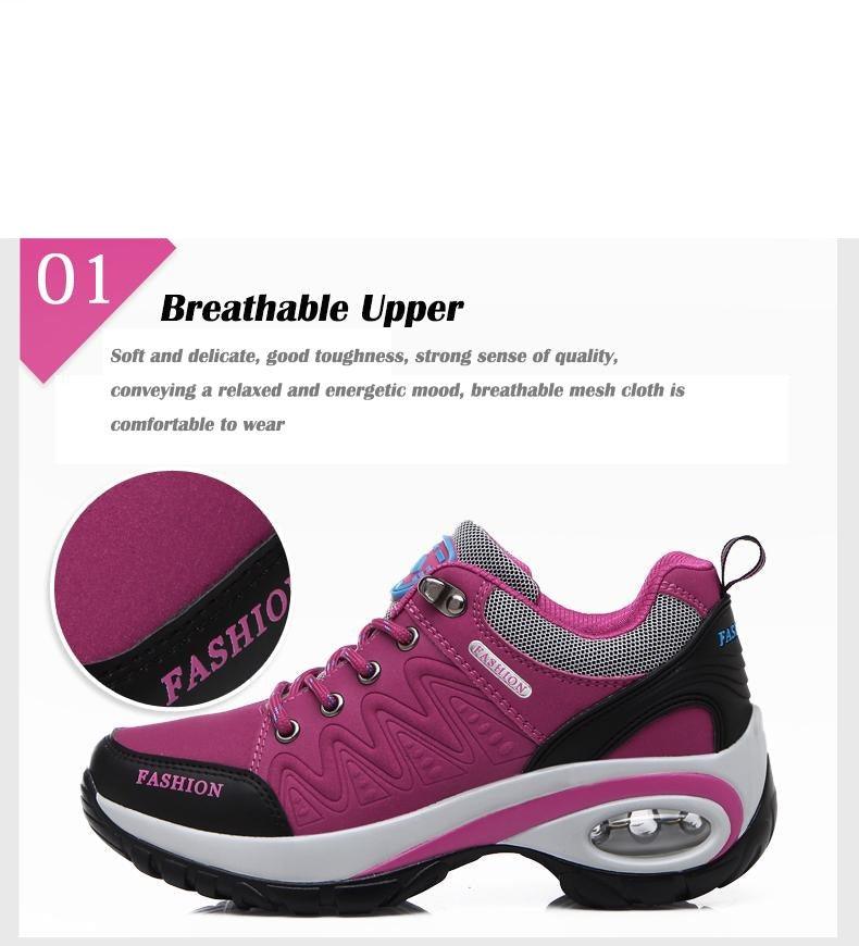 Women Running Air Cushion Athletic Sneakers Walking Breathable Sport Lace Up Hight Platform Casual Shoes Womens Mesh Sneakers Fashion Tennis Breathable Walking Gym Work Shoes