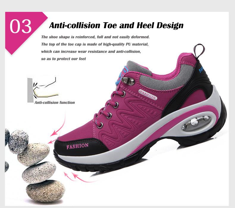 Women Running Air Cushion Athletic Sneakers Walking Breathable Sport Lace Up Hight Platform Casual Shoes Womens Mesh Sneakers Fashion Tennis Breathable Walking Gym Work Shoes