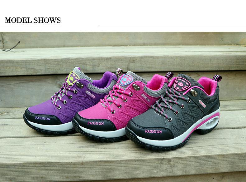 Women Running Air Cushion Athletic Sneakers Walking Breathable Sport Lace Up Hight Platform Casual Shoes Womens Mesh Sneakers Fashion Tennis Breathable Walking Gym Work Shoes