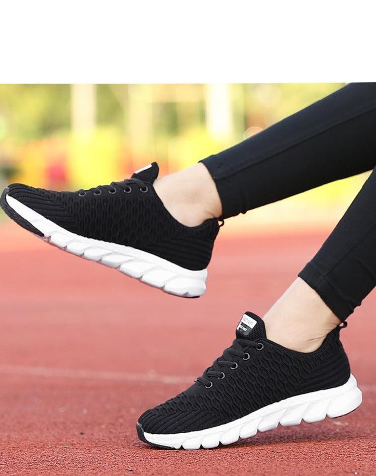 Women Running Sneakers Breathable Women Flat Shoes Lightweight Casual Lace-up Casual Light Sneaker Outdoor Breathable Mesh Fashion Sports Womens Sneakers