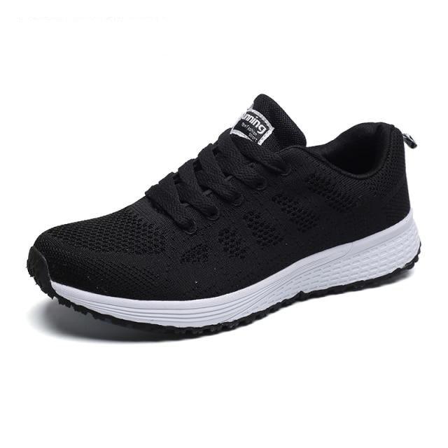 Women Running Sneakers Breathable Women Flat Shoes Lightweight Casual Lace-up Casual Light Sneaker Outdoor Breathable Mesh Fashion Sports Womens Sneakers