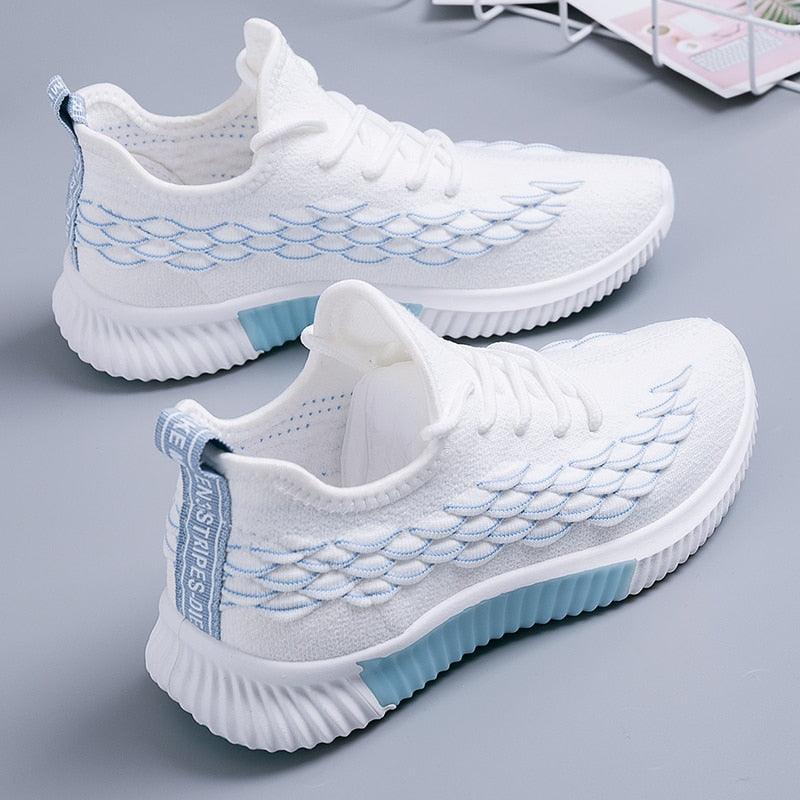 Women Running Sneakers Shoes Vulcanized Women's Casual Flats Elegant Soft Walking Shoes Breathable Non Slip Tennis Athletic Shoe For Casual Gym And  Work