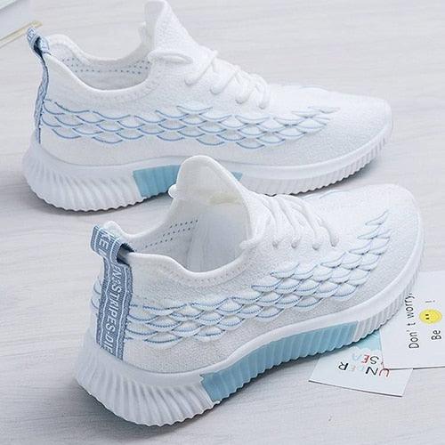 Women Running Sneakers Shoes Vulcanized Women's Casual Flats Elegant Soft Walking Shoes Breathable Non Slip Tennis Athletic Shoe For Casual Gym And  Work