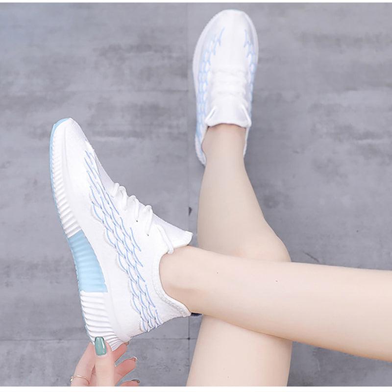 Women Running Sneakers Shoes Vulcanized Women's Casual Flats Elegant Soft Walking Shoes Breathable Non Slip Tennis Athletic Shoe For Casual Gym And  Work