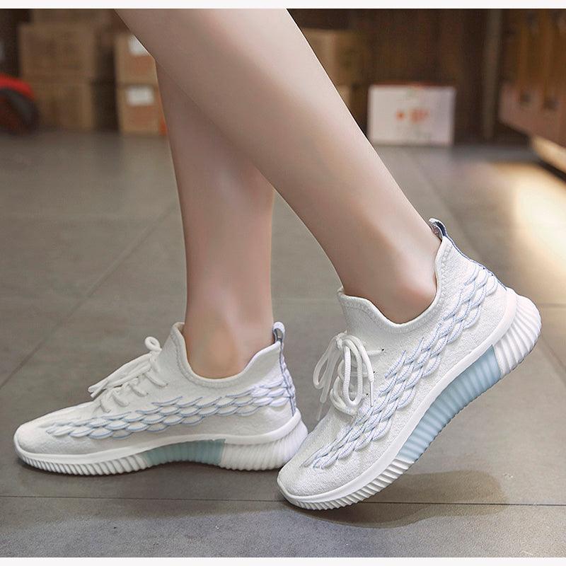 Women Running Sneakers Shoes Vulcanized Women's Casual Flats Elegant Soft Walking Shoes Breathable Non Slip Tennis Athletic Shoe For Casual Gym And  Work