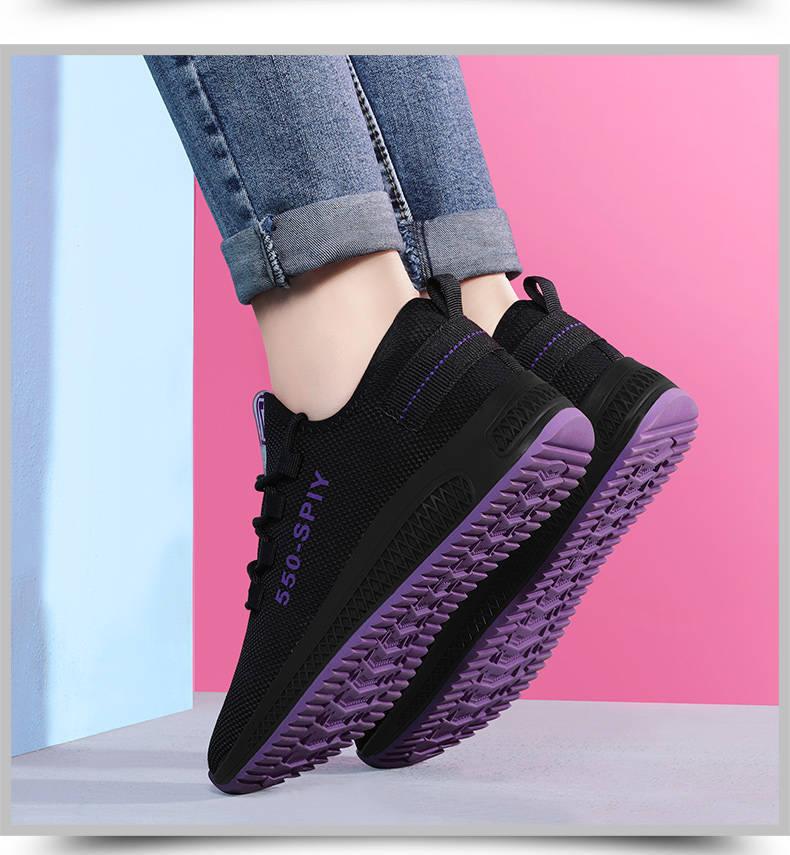 Women's Breathable Non-slip Platform Fashion Autumn New Casual Running Shoes Black Sneakers Lightweight Mesh Tennis Sneaker Fashion Athletic Walking Shoes