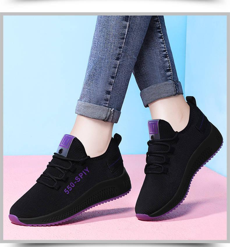 Women's Breathable Non-slip Platform Fashion Autumn New Casual Running Shoes Black Sneakers Lightweight Mesh Tennis Sneaker Fashion Athletic Walking Shoes