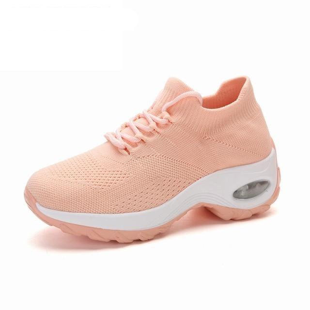 Women's Casual Chunky Sneakers Platform Walking Shoes Fashion Knited Casual Walking Shoes Sock Sneakers Slip On Mesh Air Cushion Comfortable Easy Shoes