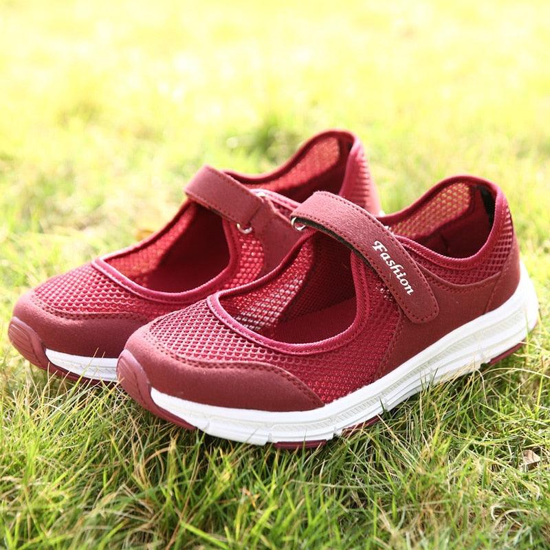 Women's Elegant Walking Shoes Flat Outdoor Comfortable Breathable Casual Soft Sole Lightweight Sport Running Fashion Breathable Mesh Womens Espadrilles