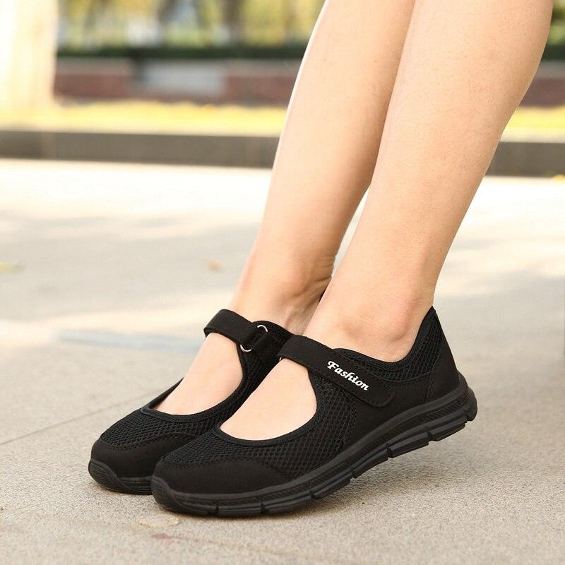 Women's Elegant Walking Shoes Flat Outdoor Comfortable Breathable Casual Soft Sole Lightweight Sport Running Fashion Breathable Mesh Womens Espadrilles