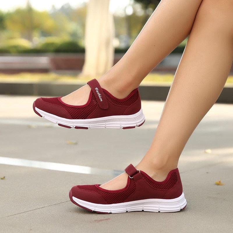 Women's Elegant Walking Shoes Flat Outdoor Comfortable Breathable Casual Soft Sole Lightweight Sport Running Fashion Breathable Mesh Womens Espadrilles