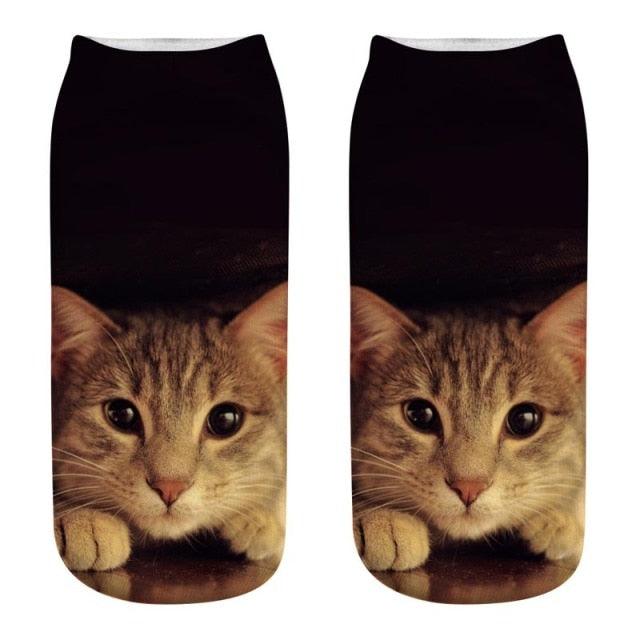 Women's Funny Animal Cute 3D Print Kitten Socks Women Ankle Socks Unisex Socks Fashion Socks Cartoon Cat Fashion Style Casual Boat Socks For Men And Women