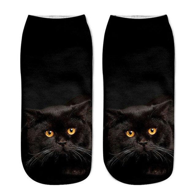 Women's Funny Animal Cute 3D Print Kitten Socks Women Ankle Socks Unisex Socks Fashion Socks Cartoon Cat Fashion Style Casual Boat Socks For Men And Women