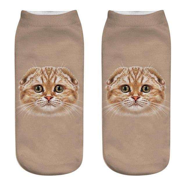 Women's Funny Animal Cute 3D Print Kitten Socks Women Ankle Socks Unisex Socks Fashion Socks Cartoon Cat Fashion Style Casual Boat Socks For Men And Women