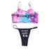 Women’s Funny Printed 2Pcs Bikini Suits Women's Scalloped Triangle Bikini Print Bottom Two Piece Swimsuit Deep V-neck Detachable Breast Pad Sling Tops with Triangle Bottoms Swimsuits