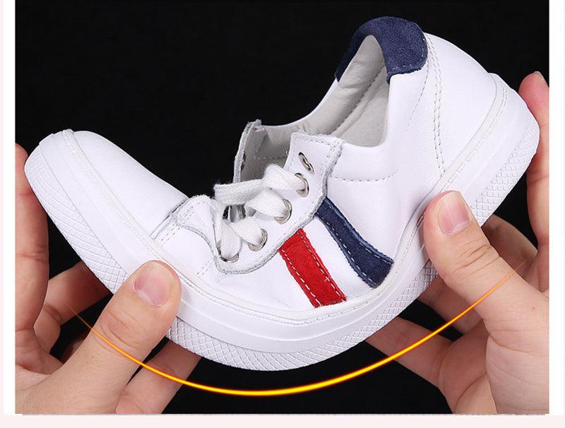 Women's Genuine Leather Sneakers Women Casual Fashionable Sports Shoes Vulcanized Woman White Flat White Sneakers Leather Casual Shoes White Tennis Sneakers