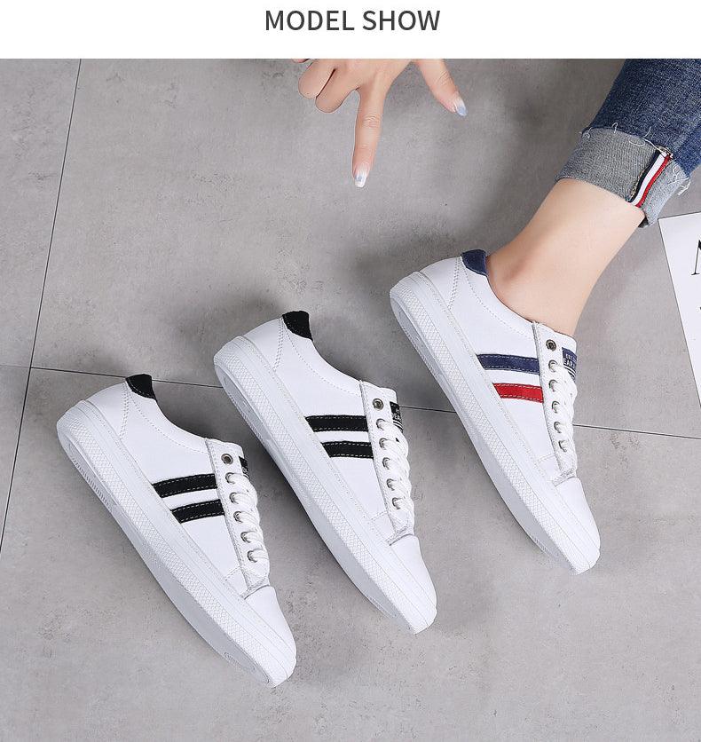 Women's Genuine Leather Sneakers Women Casual Fashionable Sports Shoes Vulcanized Woman White Flat White Sneakers Leather Casual Shoes White Tennis Sneakers